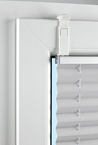Plissee-rollo OHNE Bohren mit Klemmträger (Türkis, B90cm x H200cm) Klemmfix Easyfix Plissee für Fenster / Balkontür Montage / Farbe & Größe wählbar / Vesrpannt Jalousie Sichtschutz Rollo Faltrollo Fensterrollo - 3