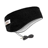 Casque Audio Bandeau Pour Sommeil Avec Ecouteurs CozyPhones - Idéale Pour Voyage Sport Relaxation Méditation Ou Insomnie - Nouveau Modèle Plus Confortable Plus Mince - Couleur Noire