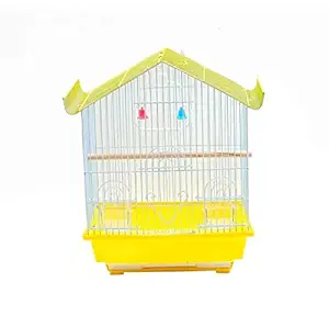 Just Click Fashion Size Bird cage for Budgies,Finches,Love Birds,Small Birds (Yellow)
