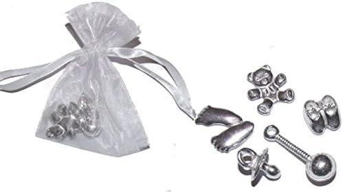 Bag of 5 Baby Solid Pewter Keepsake Charms