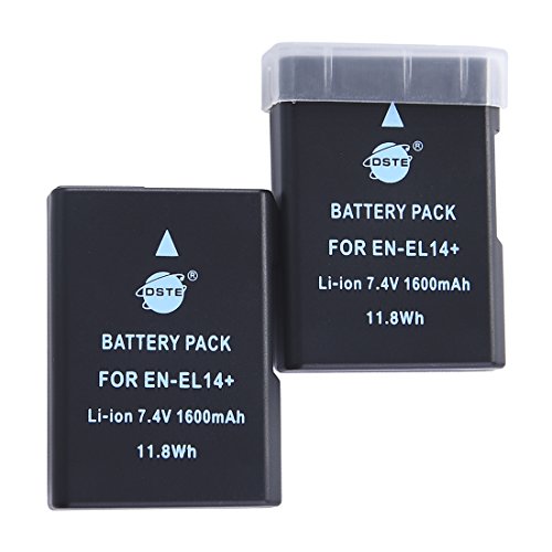DSTE 2x Full Coded EN-EL14 ENEL14 Li-ion Battery for Nikon