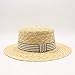 Produktbild QYYTYM Frauen Natürliche Weizen Strohhut Band Krawatte 10 cm Krempe Bootsfahrer Hut Derby Strand Sonnenhut Kappe Dame Sommer Breite Krempe Uv Schützen Hüte