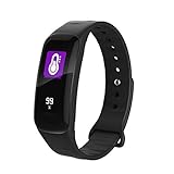 Fitness Tracker Farbdisplay,Smart-Armband Herzfrequenzsensor Sport IP68 Wasserdicht Pedometer Fitness Armband Tracke Für Frauen M?Nner Kinder Anruf/ SMS Kompatibel Mit Iphone Und Android ,Black