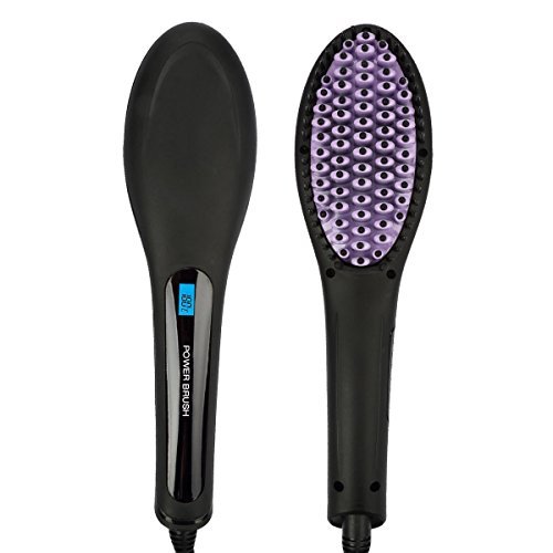Besmall Alisador de Pelo Cepillo,Cepillo de pelo eléctrico automático profesional para enderezar pelo, con pantalla LCD