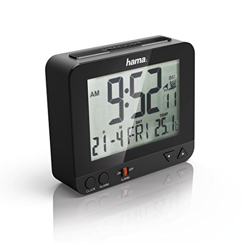 Hama Funk Wecker RC550 (sensorgesteuerte Nachtlichtfunktion, Schlummerfunktion, Temperatur- und Datumsanzeige) Funkwecker Digital schwarz - 3