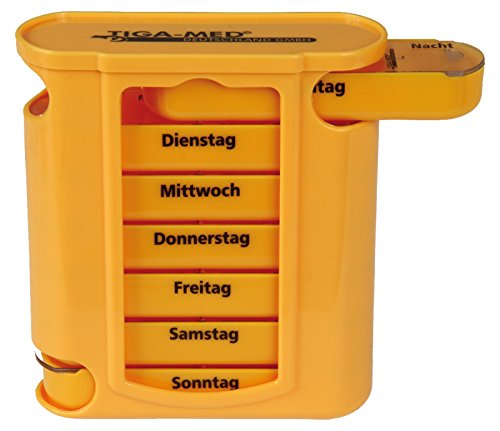 Tiga Med - Pastillero para 1 semana, color naranja