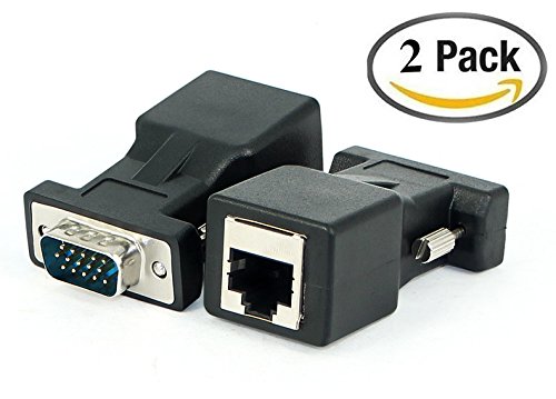 Preisvergleich Produktbild HUACAM HGA66 bis RJ45 Steckeradapter VGA-Signal mit dem Kabelübertragungsnetzwerk Verlängerungslinie des VGA bis 15 pin 2 Pack