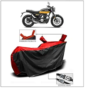 Willton- Honda CB350 RS Bike Cover with Waterproof and Dust Proof Premium Polyester Fabric (RED Stripe)