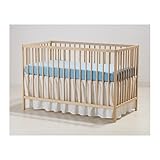 IKEA Babybett-Volant LEN Bettvolant zum Verhängen des Bettgestells von Babybetten – 60×120 cm – waschbar bei 60 Grad – 100% Baumwolle (Rock) – weiß - 2