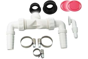 tecuro Pralki podwójne przyłącze Ø 32/40/50 mm, do suszarek i pralek – wytrzymałe tworzywo sztuczne, łatwa instalacja