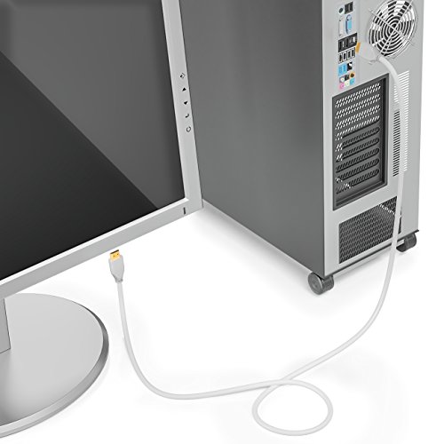 deleyCON 5m HDMI Kabel – kompatibel zu HDMI 2.0a/b/1.4a – UHD / 4K / HDR / 3D / 1080p / 2160p / ARC – High Speed mit Ethernet [Weiß/Grau] - 5