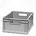 Produktbild Euroboxen Eurokasten Eurobehälter offener Griff 400 x 300 x 170 mm - Griffmulde grau - Eurokisten Eurobox Lagerbox Lagerboxen Lagerkiste Lagerkisten
