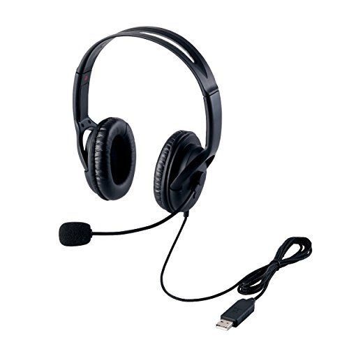 ELECOM USB Headset, Online Game, Video chat, HS-HP28UBK, Black