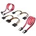Price comparison product image Inateck SSD/SATA III Hard Drive Connection Cables (1x 4 Pin to Dual 15 Pin SATA Power Splitter Cable, 1x 15 Pin to Dual 15 Pin SATA Power Splitter Cable, 2x SATA Data Cables), 4 Pack(ST1003)