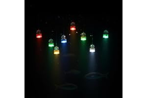 SUPVOX 10 Pièces Lumière Sous-Marine LED pour Pêche de Nuit, Lampe de Pêche Étanche Multicolore (Rouge, Bleu, Blanc, Vert, Arc-en-ciel)