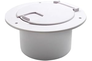 Couvercle de Câble Circulaire, MoreChioce 5-1/2" Trappe de Câble pour Cordon d'Alimentation Electrique Trappe de Rangement pour Cordon d'Alimentation Blanche pour Remorque Camping-car Camper