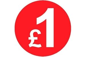 AUDIOPRINT LTD. Pack of 500-20mm Price Stickers/Labels - Choose from 10p to £95 - Bright Red - Many Prices to Choose from (£1 - Red)