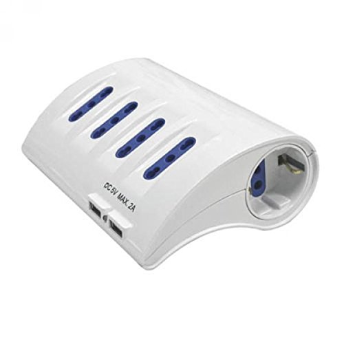 Preisvergleich Produktbild RIBILAND Tischsteckdose 4 Sitzer + 2 USB Art. prcel5 / TAV