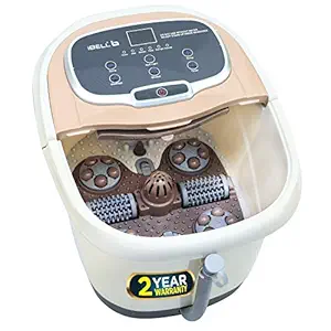 iBELL FTM500A Foot Massager Machine 450W with Auto-Rollers, Foot Spa with Temperature Control,Vibration & Water Heating Technology. For Blood Circulation, Pain Relief & Relaxation (Brown)
