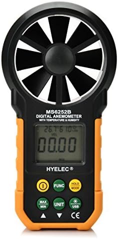 SynkTech? MS6252B Digital Anemometer Wind Speed Air Volume Measurement USB Data uploading Air Humidity Flow Meter Anemometer by HYELEC