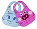 *FLASH SALE* Soft Baby Bibs - Waterproof, Easy Wear and Clean Bib - Comfortable, Safe and Anti-bacterial, Set of 2 Silicone Bibs for Babies and Toddlers, with Handy Baby Spoon