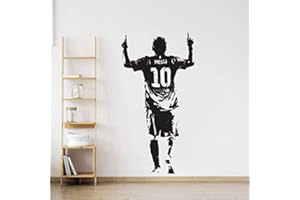 DDWAN Wandaufkleber Fußballspieler Wandtattoo Messi Fußballstar Papier Pvc Messi Wandbilder 57X110Cm