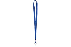 ‎KARTEO Karteo Schlüsselband Lanyard blau [1 Stück] Band unbedruckt mit Karabinerhaken Schlüsselbänder für Ausweishüllen und Schlüssel 16mm Breite