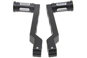 Anzene Edge Cut CNC Heel/ Toe Shifter Gear Shift Pedal Lever Arms& Shifter Peg For Harley Touring Softail Trike 1 Set (Noir)
