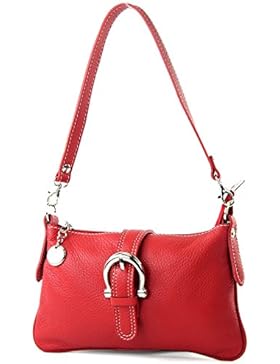 modamoda de - ital. Ledertasche Damentasche Citytasche Umhängetasche Klein Leder T05