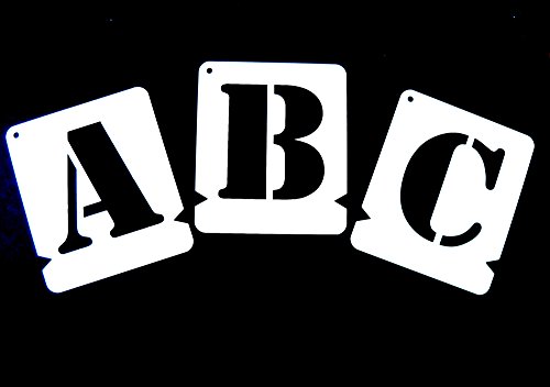 BCT 35 mm Profesional Mylar poliéster Stencil Kit. 'diseño de letra de letra, juego de A-Z alfabeto y 0 - 9 Número Set. Hecho de 190 micras Mylar poliéster