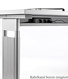 Made in Germany Gera Möbel C Fuß Flex Schreibtisch, Holzdekor, ahorn/Silber, 180 x 80 x 72 cm
