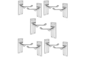 Victorian Scroll Door Handles Lever Latch Satin Chrome Premium Quality - Handlestore® (5 Latch Sets)