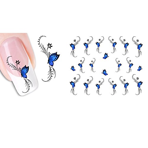 Butterme 12sheet Selbstklebende Schöne Wasser-Nagel-Tätowierung-Aufkleber-Nagel-Kunst-Aufkleber-Abziehbilder - 6
