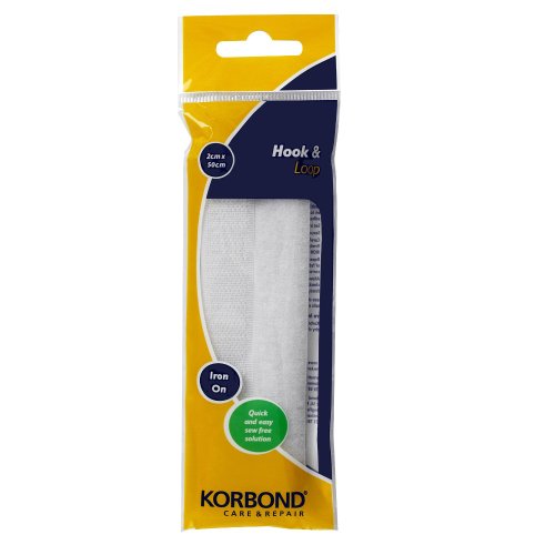 Korbond 2 x 50 cm Aufhänger & Schlinge, aufbügelbar, Weiß