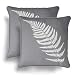 Produktbild Aubina 2 kincraig Kissenhülle, Paar Luxus, 100% Baumwolle, bedruckt mit, modern, Fern Leaf Print-Kissenbezug, 18 x 18, 45 cm x 45 cm, 100% Baumwolle, anthrazit, 45,7 x 45,7 cm