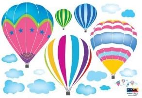 Reusable Decoration Wall Sticker Decal - Hot Air Balloons in the Sky