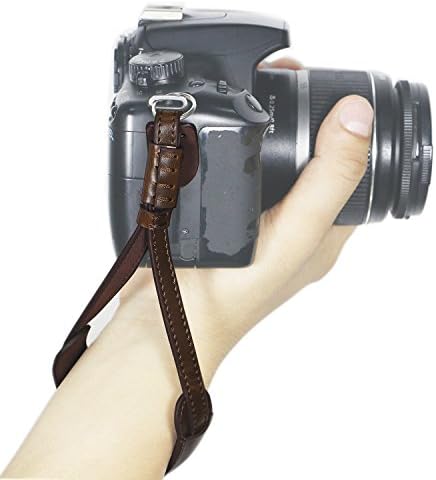 Clanmou Camera Camcorder Leather Hand Strap for Sony RX100M III / RX100 II / Fujifilm X30 X100 / Sony HX 90 Coffee