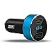 Produktbild Auto-Ladegerät Dual-Port-USB-Adapter Mit LED-Anzeige 3.1A Schnelle Ladespannung Überwachung Für iPhone 6S / 6S Plus / 6/6 Plus Ipad Pro/Air 2 / Mini 3 Galaxy S6 / S6 Rand Und Mehr,Blue