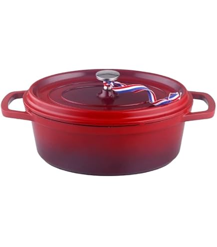 Cocotte En Fonte Ovale Baumalu 27 Cm COCOON - Compatible Induction, Garantie 5 Ans, Idéale Mijoter, Rôtir