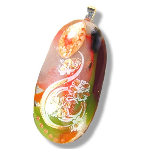 Feel Good Gold Colgante de Cristal dicroico con Acento de Oro de Planta de Ciencia ficción