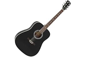 DIVA GROUP 38 Inch Full Size Acoustic Guitar Cutaway Design Hardwood Finish & Steel Strings (Black)