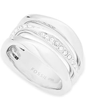 Fossil Damen-Ring Edelstahl Zirkonia weiß JF01147040