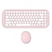 Produktbild Tensay Funktastatur mit Maus USB Tastatur Maus Set Kabellos Candy farbig matt rund Punk Drahtlose kompatibel für Windows Laptop Notebook Desktop-Computer (Rosa)