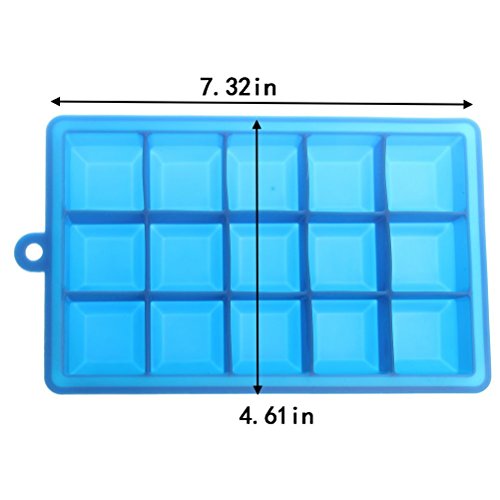 wicemoon Ice Tablett umweltverträglich quadratisch Ice Lattice DIY 15 ladeanschlussdeckel Raster von ICE aus Silikagel Modell blau - 3