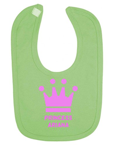 Personalised Princess Name Pink Crown Customise With Name Cute Unique Velcro Fastening Baby Bib