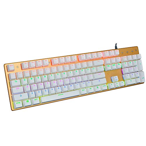 Preisvergleich Produktbild ERKEJI Tastaturen Mechanische Tastatur wasserdicht Spiel Tastatur staubdicht Office Tastatur Schlüssel Mx-blau Pivot Hintergrundbeleuchtung Tastatur
