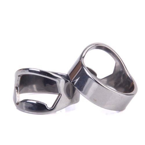 2 Stuck Edelstahl Finger Ring Bierflasche offner Flaschenoffner - 5