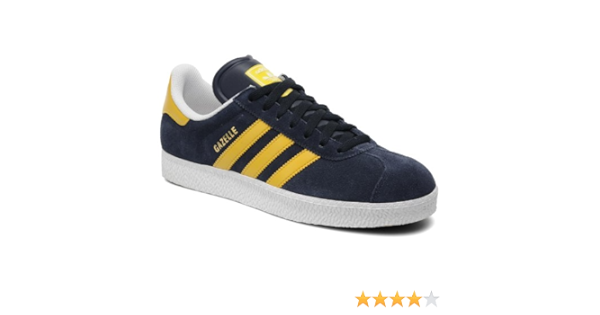 gazelle sneakers in navy blue and yellow
