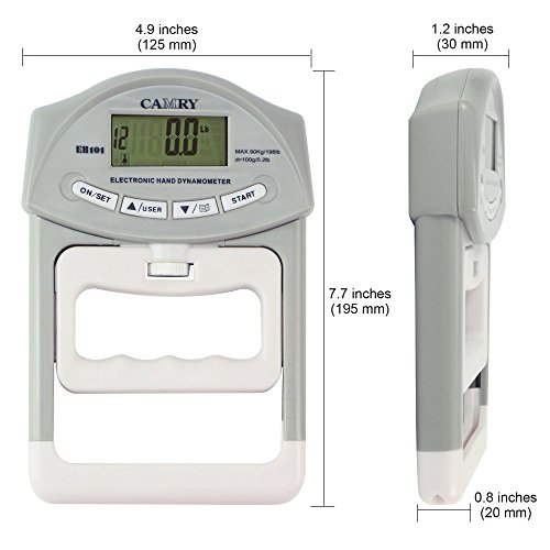 iisport 200 lbs/90 kg Digitales Hand-Dynamometer Grip Stärke Messung Meter automatische Erfassung Hand Grip Power - 2