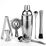 YISSVIC Shaker Cocktail 9Pcs Kit Cocktail Professionnel 700ml en Acier Inoxydable pour Chaque Occasion